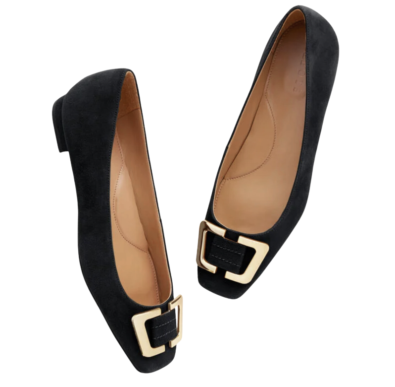 Sutton Buckle Suede Flats